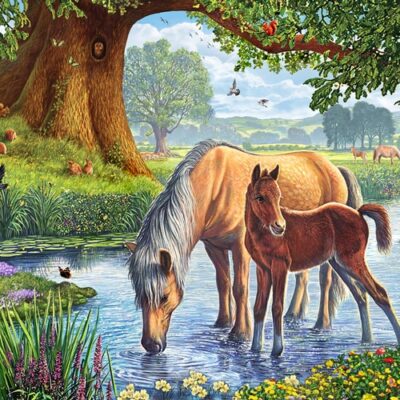 Puzzle Schmidt - Chevaux dans le ruisseau (150 pièces) – Image 2