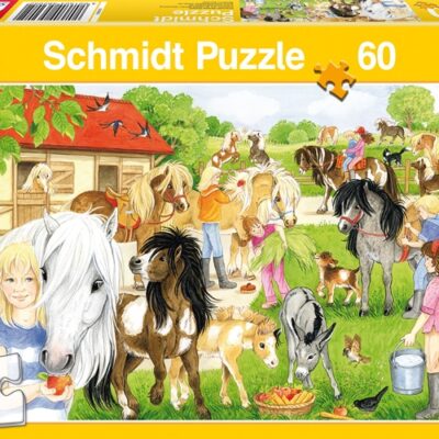 Puzzle 60 pcs - Une journée au poney-club – Image 1