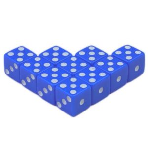 AEX0039 001 300x300 - Set de dés - 10 dés à 6 faces (D6) - Bleu